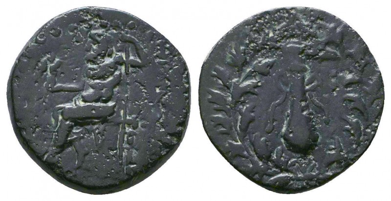 Cilicia, Tarsos. 164-27 B.C. AE. Club; MH-TPO (in monogram form) flanking; all w...