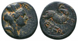 Syria, Seleucis and Pieria, Antioch Æ18. Pseudo-autonomous issue, time of Nero. Year 104, AD 55-56. ANTIOXEΩN, veiled, turreted, draped bust of city g...