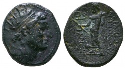 Seleukid Kingdom. Antiochos IV Epiphanes. 175-164 B.C. AE . Antioch mint, ca. 173/2-169 B.C. Radiate and diademed head of Antiochos IV Epiphanes right...