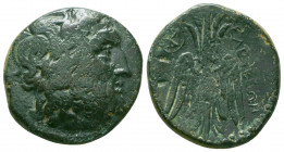 Syria, Seleukis and Pieria. Seleukeia. Civic issue. Ca. 300-281 B.C. Æ 22 mm (9.28 g, 10 h). Under Seleukos I. Laureate head of Zeus Keraunos right / ...