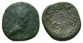 Kings of Armenia Minor. Mithradates, circa 180-170 BC. Chalkous. Draped bust of Mithradates to left, bearded and wearing upright bashlyk tied with a d...