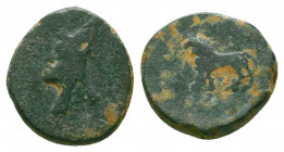 Kings of Armenia Minor. Mithradates, circa 180-170 BC. Chalkous. Draped bust of Mithradates to left, bearded and wearing upright bashlyk tied with a d...