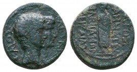 Gaius and Lucius, as Caesars, Æ17 of Nicaea Cilbianorum, Lydia. 5 BC - AD 2. Jugate bare heads of Gaius and Lucius Caesars right; ΓAIOΣ upwards to lef...