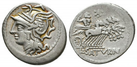 L. Appuleius Saturninus. AR Denarius, Rome, 104 BC.
Reference:Syd. 578a
Condition: Very Fine

Weight: 3.9 gr
Diameter: 20 mm