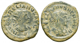 Aurelian (270-275) and Vabalathus (271), Antoninianus, Antioch, AD 271-272.
Reference:
Condition: Very Fine

Weight: 3.0 gr
Diameter: 21 mm