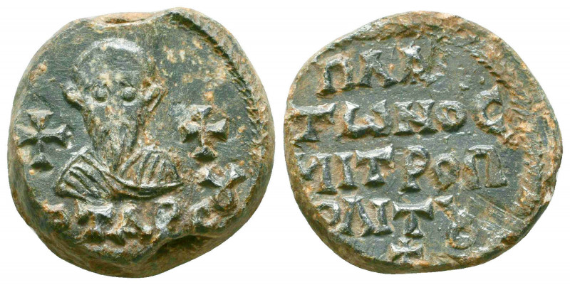 Byzantine lead seal of Platon metropolites of Tarsos 
(Cilicia, Asia Minor)
(7th...