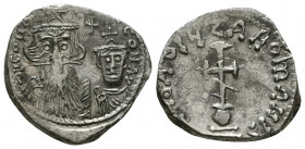 Constans II (659-668 AD), with Constantinus IV. AR Hexagram.
Reference:Sear 1022
Condition: Very Fine

Weight: 3.9 gr
Diameter: 19 mm