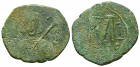 Byzantine Coinage, Tiberius III AE follis.
Reference:Seaby BC pg.264
Condition: Very Fine

Weight: 7.8 gr
Diameter: 28 mm