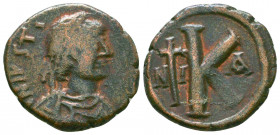 Justinian I (527-565), Rome, Follis, AE.
Reference:
Condition: Very Fine

Weight: 7.9 gr
Diameter: 22 mm