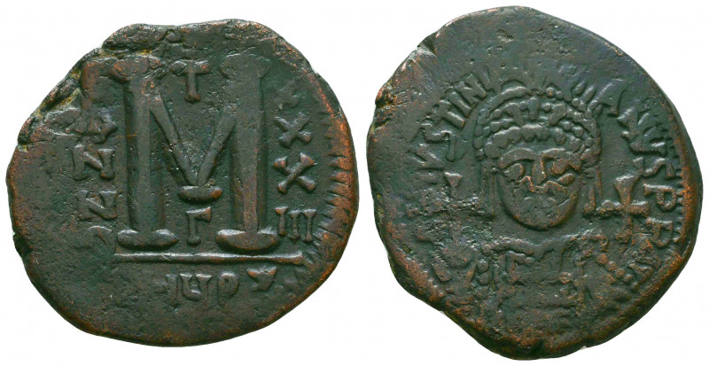 BYZANTINE EMPIRE. Justinian I, 527-565 AD. AE Follis.
Reference:
Condition: Very...