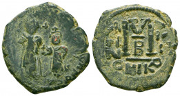 Heraclius, with Heraclius Constantine (610-641) AE Follis Nicomedia, 612-614.
Reference:DOC 158-159.
Condition: Very Fine

Weight: 9.5 gr
Diameter: 25...