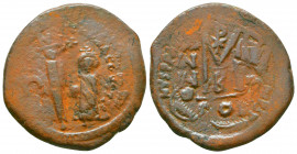 Heraclius, with Heraclius Constantine (610-641) AE Follis Constantinople, 612-614.
Reference:
Condition: Very Fine

Weight: 13.2 gr
Diameter: 30 mm