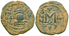 BYZANTINE EMPIRE. Maurice Tiberius, 582-602 AD. Æ Follis of Kyzikos.
Reference:
Condition: Very Fine

Weight: 11.6 gr
Diameter: 28 mm