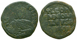Leo VI (886-912 AD). AE Follis , Constantinopolis (Istanbul).
Reference:Sear 1729; DO 8.
Condition: Very Fine

Weight: 8.9 gr
Diameter: 25 mm