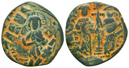 Constantine X and Eudocia (1059-1067). AE 40 Nummi. Constantinople.
Reference:
Condition: Very Fine

Weight: 8.7 gr
Diameter: 26 mm