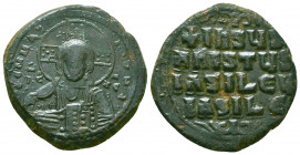 Constantinus VIII., 1025-1028.
Æ-Follis, anonym, Constantinopolis.
Reference:DOC A 2.40 a; Sear 1818.
Condition: Very Fine

Weight: 10.6 gr
Diameter: ...