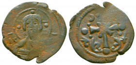 BYZANTINE EMPIRE. Nikephoros III 1078-1081 AD. Æ “Anonymous” Follis, Class I, of Constantinople Bust of Christ / Cross on floreate base.
Reference:S.1...
