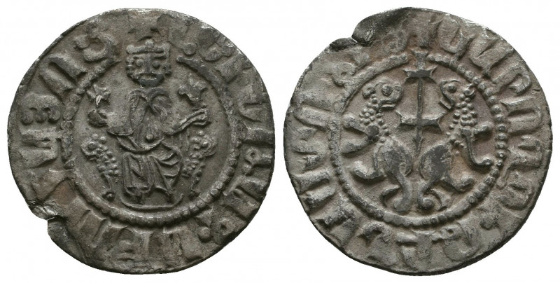 Armenian Kingdom, Cilician Armenia. Levon I. 1198-1219. AR tram.
Reference:Nerc ...