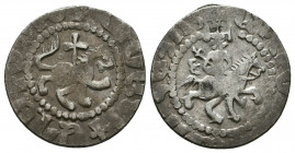 Armenia, Oshin AR Takvorin.Armenia, Oshin AR Takvorin. Sis, 1308-1320. Oshin on horseback, holding sceptre with lis; pellet and letter / Lion walking ...