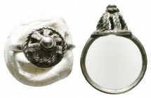 Ancient Roman twisted silver ring,
Reference:
Condition: Very Fine

Weight: 2.6 gr
Diameter: 25 mm