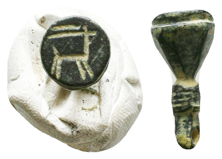 Early History Stamp Seal !
Reference:
Condition: Very Fine

Weight: 5.2 gr
Diame...
