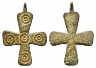 Byzantine Bronze Cross,
Reference:
Condition: Very Fine

Weight: 2.4 gr
Diameter: 31 mm