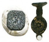 Islamic stamp seal,
Reference:
Condition: Very Fine

Weight: 4.5 gr
Diameter: 29 mm