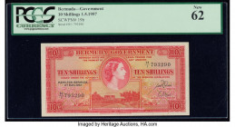 Bermuda Bermuda Government 10 Shillings 1.5.1957 Pick 19b PCGS New 62. 

HID09801242017

© 2020 Heritage Auctions | All Rights Reserved