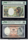 Cameroon Banque des Etats de l'Afrique Centrale 10,000 Francs ND (1984-90) Pick 23 PMG Choice Extremely Fine 45; Mozambique Banco Nacional Ultramarino...