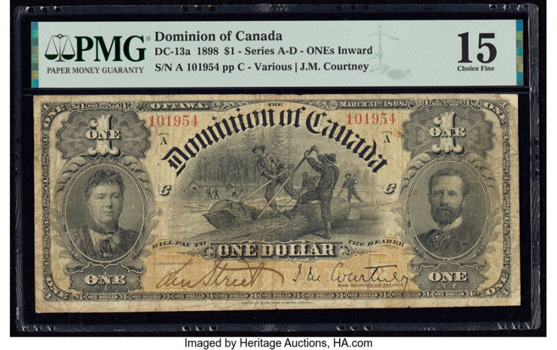 Canada Dominion of Canada $1 31.3.1898 Pick 24 DC-13a PMG Choice Fine 15. 

HID0...