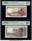 Comoros Banque Centrale Des Comores 500; 1000 Francs ND (1986); ND (1984) Pick 10a; 11b Two Examples PMG Superb Gem Unc 67 EPQ; Superb Gem Unc 68 EPQ....