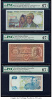 Comoros Banque Centrale Des Comores 5000 Francs ND (1984) Pick 12a PMG Superb Gem Unc 67 EPQ; Saint Thomas and Prince Banco Nacional Ultramarino 20 Es...