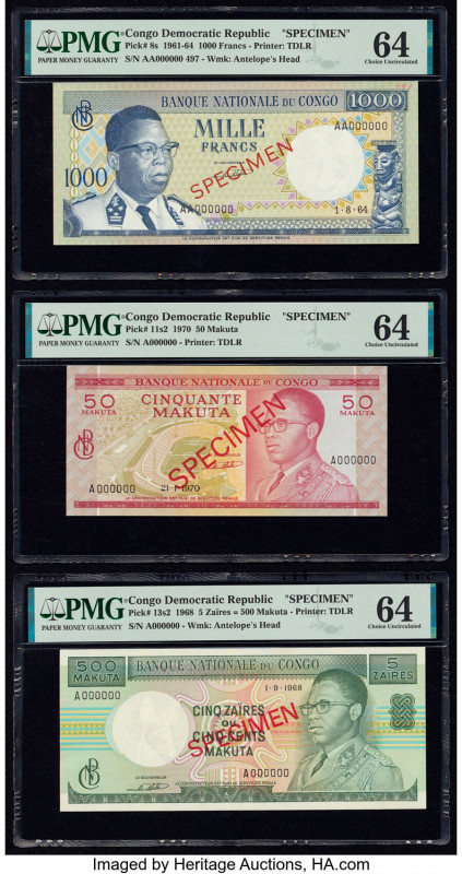 Congo Democratic Republic Banque Nationale du Congo 1000 Francs; 50 Makuta; 5 Za...