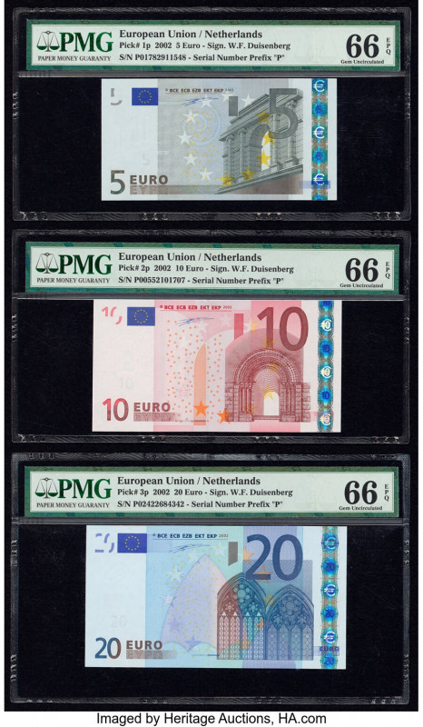 European Union Central Bank, Netherlands 5; 10; 20; 50 (2) Euro 2002 (4); 2017 P...