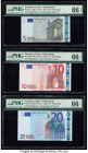 European Union Central Bank, Netherlands 5; 10; 20; 50 (2) Euro 2002 (4); 2017 Pick 1p; 2p; 3p; 4p; 23p PMG Gem Uncirculated 66 EPQ (5). 

HID09801242...