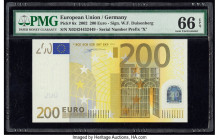 European Union Central Bank, Germany 200 Euro 2002 Pick 6x PMG Gem Uncirculated 66 EPQ. 

HID09801242017

© 2020 Heritage Auctions | All Rights Reserv...