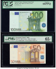European Union Central Bank, Italy 100; 50 Euro 2002 Pick 12s; 17s Two Examples PCGS Gem New 66PPQ; PMG Gem Uncirculated 65 EPQ. 

HID09801242017

© 2...