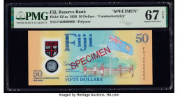 Fiji Reserve Bank of Fiji 50 Dollars 2020 Pick 121as Commemorative Specimen PMG Superb Gem Unc 67 EPQ. Red Specimen overprints.

HID09801242017

© 202...
