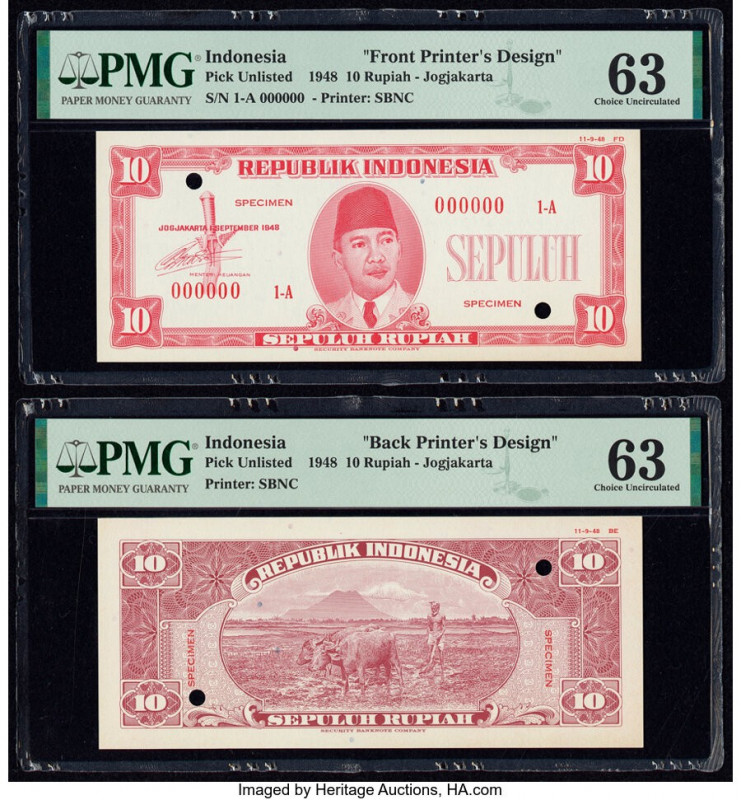 Indonesia Republik Indonesia 10 Rupiah 1.9.1948 Pick UNL Front and Back Printer'...