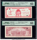 Indonesia Republik Indonesia 10 Rupiah 1.9.1948 Pick UNL Front and Back Printer's Design PMG Choice Uncirculated 63 (2). Minor toning, Red Specimen ov...