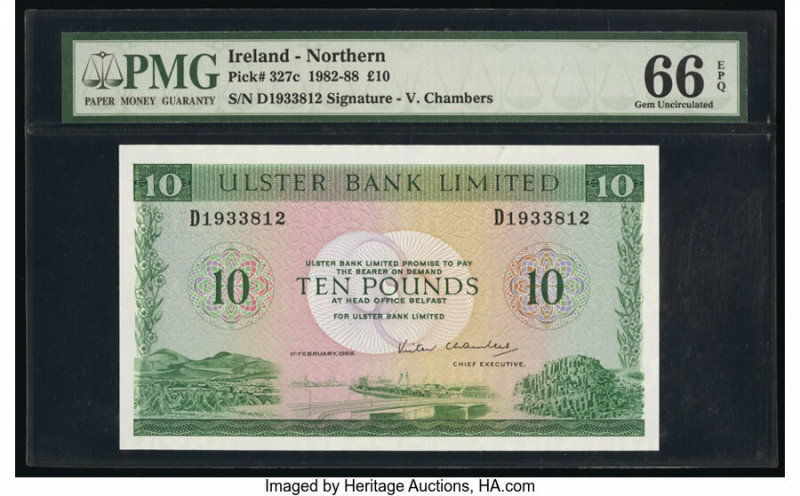 Ireland - Northern Ulster Bank Limited 10 Pounds 1.2.1988 Pick 327c PMG Gem Unci...