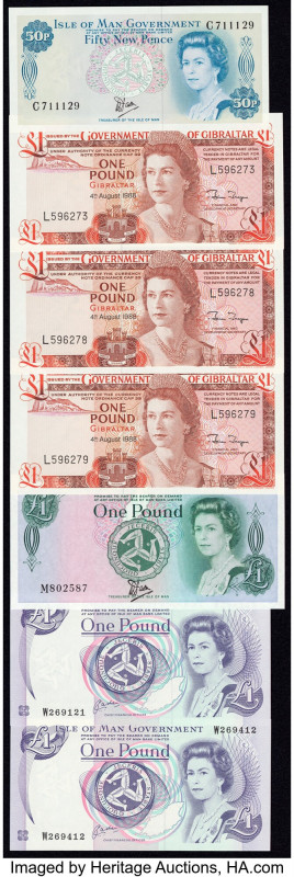Isle Of Man and Gibraltar Group Lot of 7 Examples Crisp Uncirculated. 

HID09801...