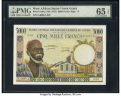 West African States Banque Centrale des Etats de L'Afrique de L'Ouest - Cote d'Ivoire 5000 Francs ND (1977) Pick 104Aj PMG Gem Uncirculated 65 EPQ. 

...
