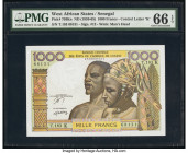 West African States Banque Centrale des Etats de L'Afrique de L'Ouest - Senegal 1000 Francs ND (1959-65) Pick 703Kn PMG Gem Uncirculated 66 EPQ. 

HID...