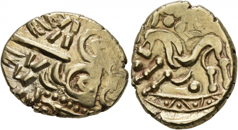 BRITAIN. Corieltauvi. Uninscribed, circa 50-30 BC. Stater (Gold, 20 mm, 6.16 g, ...