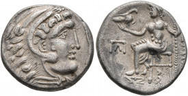 LOWER DANUBE. Uncertain tribe. 3rd century BC. Drachm (Silver, 16 mm, 3.66 g, 10 h), imitating Alexander III of Macedon. Celticized head of Herakles t...