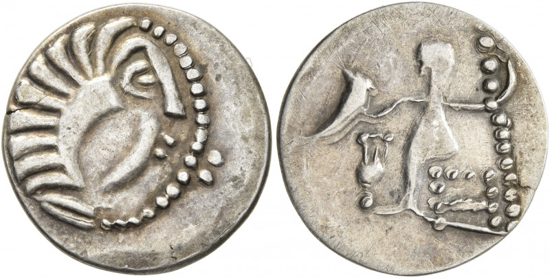 LOWER DANUBE. Uncertain tribe. Circa 2nd-1st centuries BC. Drachm (Silver, 20 mm...