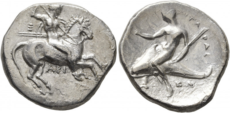 CALABRIA. Tarentum. Circa 315-302 BC. Didrachm or Nomos (Silver, 23 mm, 7.83 g, ...