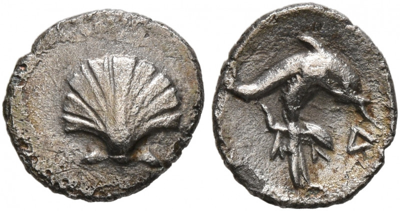 CALABRIA. Tarentum. Circa 325-280 BC. Hemilitron (Silver, 8 mm, 0.31 g, 10 h). S...