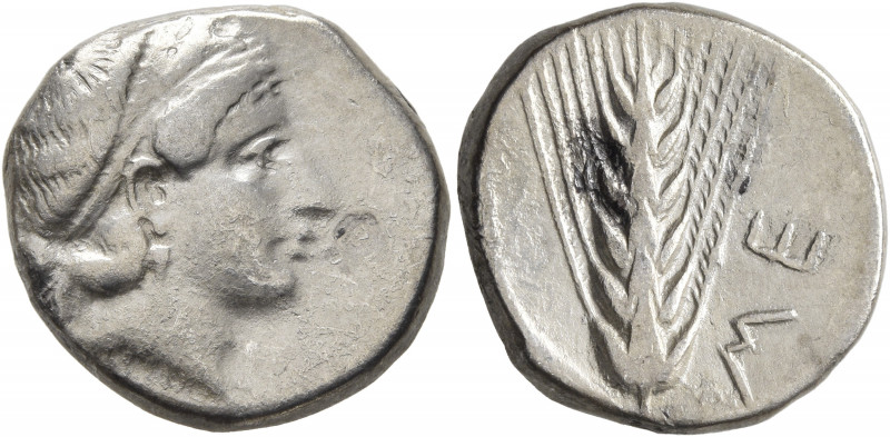 LUCANIA. Metapontion. Circa 400-340 BC. Didrachm or Nomos (Silver, 20 mm, 7.74 g...
